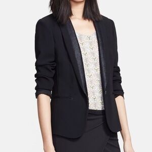 Rag & Bone New York Lorimer Blazer Jacket Black Contrast Collar 00